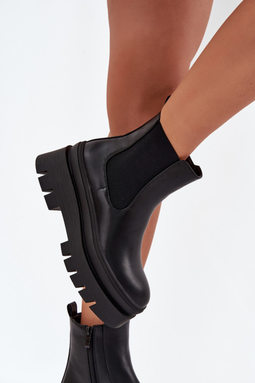 réchauffer bottes élégantes Féminin avec une plateforme couleur noire Ismira