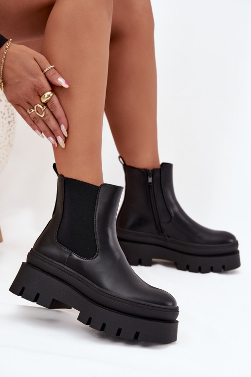 réchauffer bottes élégantes Féminin avec une plateforme couleur noire Ismira