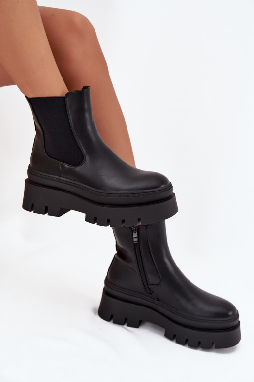 réchauffer bottes élégantes Féminin avec une plateforme couleur noire Ismira