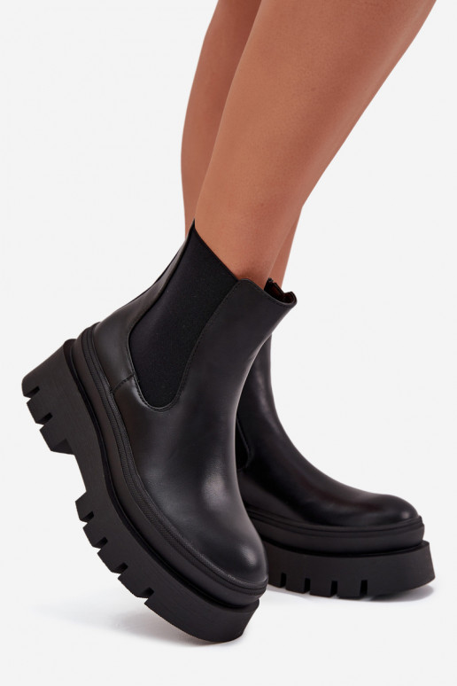 réchauffer bottes élégantes Féminin avec une plateforme couleur noire Ismira