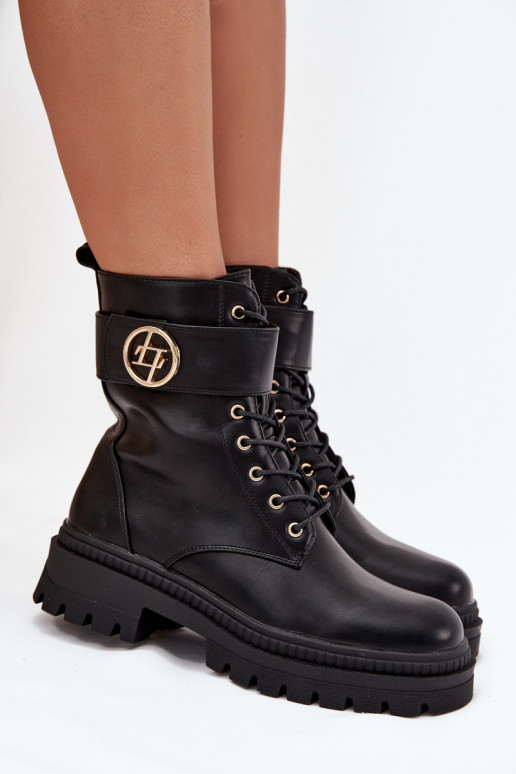 Bottines de travail Féminin Ze couleur doréem Detalem réchauffer couleur noire Fiorena