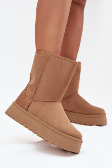 Féminin Bottes de neige avec un manteau de fourrure marron Abrams