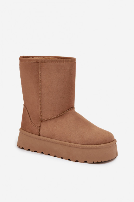 Féminin Bottes de neige avec un manteau de fourrure marron Abrams