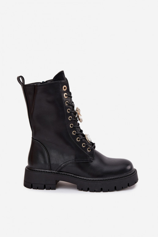 Bottines de travail FémininPrzypinkami réchauffer couleur noire Lomina