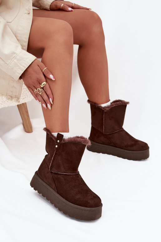 Féminin Bottes de neige avec une plateforme avec un manteau de fourrure CzekoladoÀe Evelira