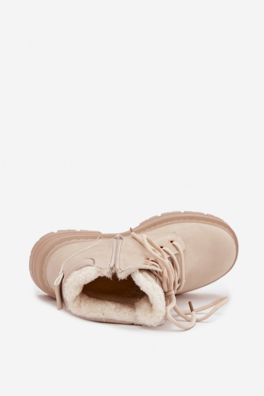 chaussures Féminin réchauffer avec de la fourrure à l intérieur Au Château couleur ivoire Tharika