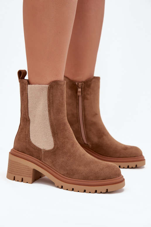 bottes élégantes Féminin réchauffer Klocke beige Zoralia