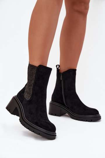 Bottines stylées pour femmes doublées couleur noire Zoralia