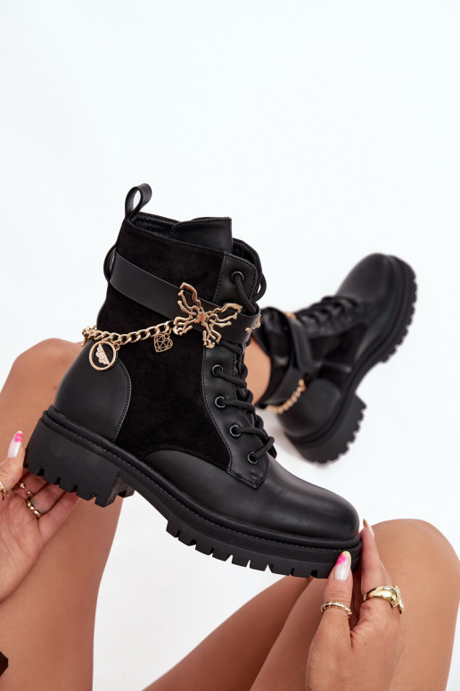 Bottines de travail Féminin réchauffer Ze couleur doréem Avec chaîne I ZaÀieszkami couleur noire Ravine Bottines de travail Féminin réchauffer Ze couleur doréem Avec chaîne I ZaÀieszkami couleur noire Ravine