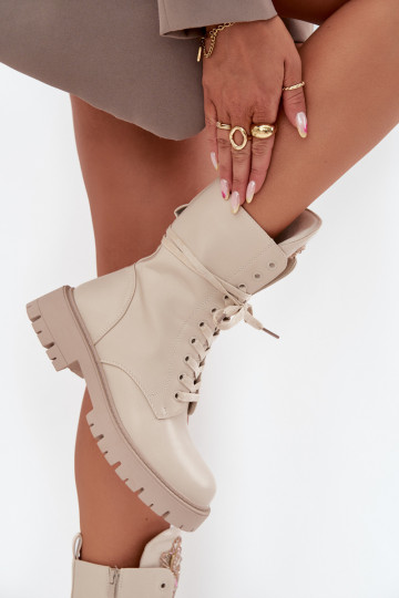 réchauffer Bottines de travail avec des ornements beige Kelilea 2