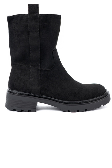 Élégant chaussures à la cheville z grubą, czarną podeszÀą 2