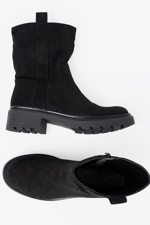 Élégant chaussures à la cheville z grubą, czarną podeszÀą