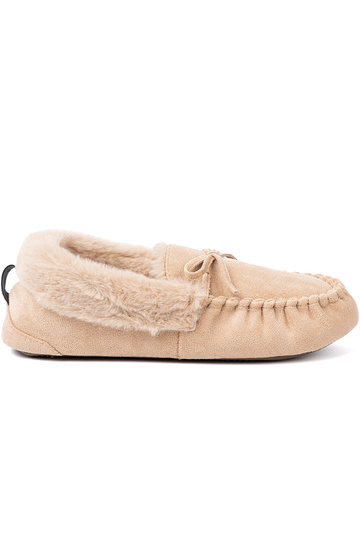 chaud beige kapcie typu mocassins avec un arc 2
