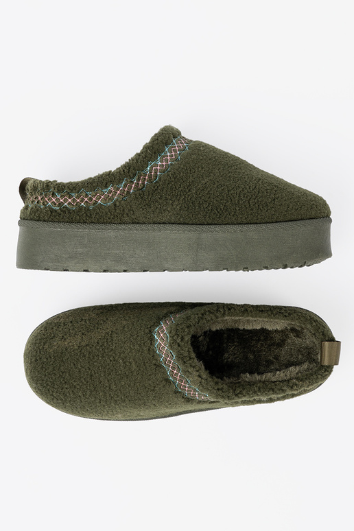 couleur kaki, miękkie chaussures a'la Bottes de neige bez pięty