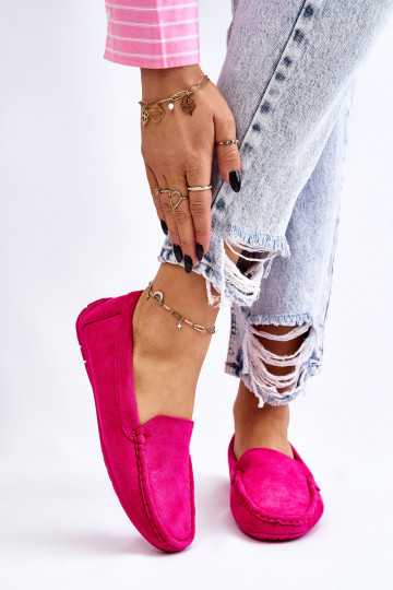 Mocassins en daim Féminin couleur rose Morreno