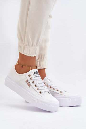 Bottes blanches pour femmes avec plateforme Lee Cooper LCW-24-31-2725 2