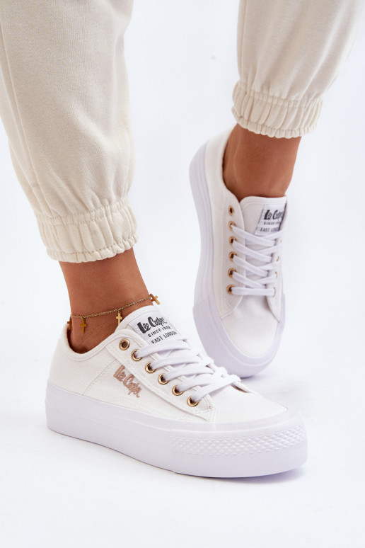 Chaussures plateforme pour femmes Lee Cooper LCW-24-31-2725 blanc