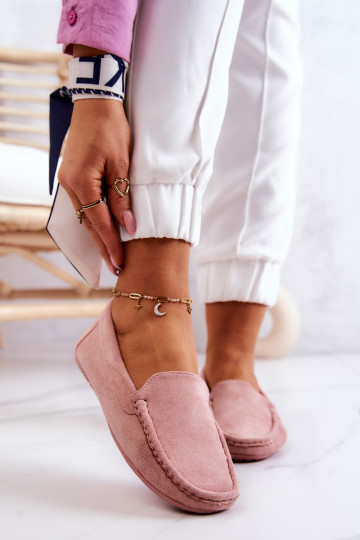 Mocassins en daim rose Morreno