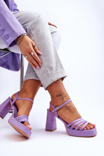 Talons hauts et plateforme en daim élégants Violet Verda 2