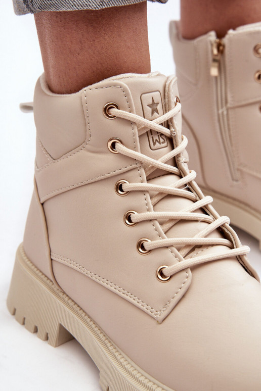 Féminin chaussures avec fermetures éclair réchauffer beige Gremiva