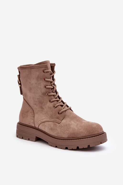 Féminin Bottines de travail avec fermetures éclair beige Ninsuni