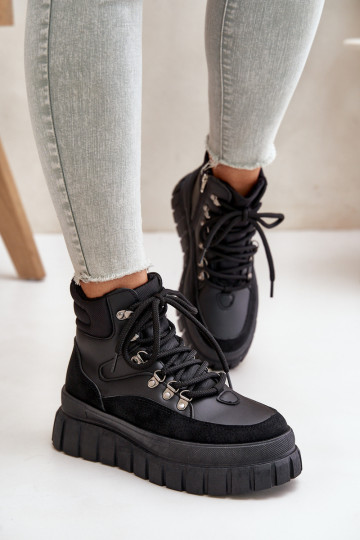 Féminin réchauffer Bottes chaussures avec une plateforme couleur noire Jelenia