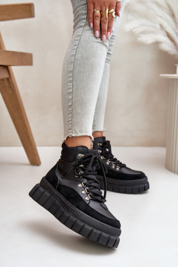 Féminin réchauffer Bottes chaussures avec une plateforme couleur noire Jelenia 2