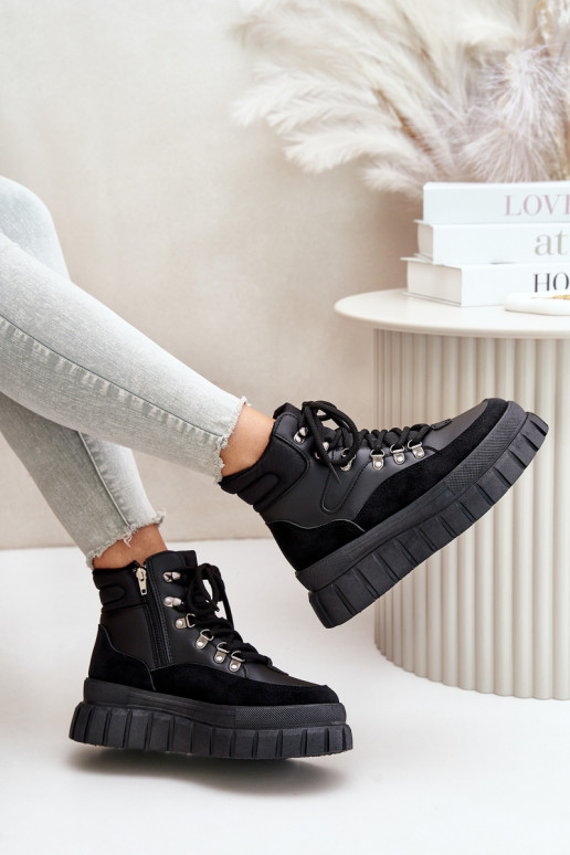 Féminin réchauffer Bottes chaussures avec une plateforme couleur noire Jelenia