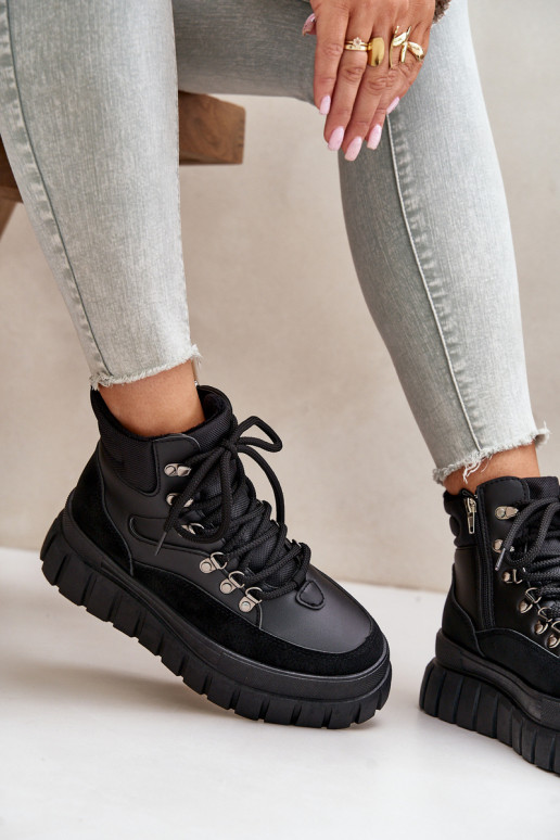 Féminin réchauffer Bottes chaussures avec une plateforme couleur noire Jelenia