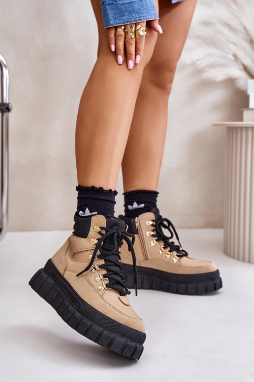 Féminin réchauffer Bottes chaussures avec une plateforme marron Jelenia Féminin réchauffer Bottes chaussures avec une plateforme marron Jelenia