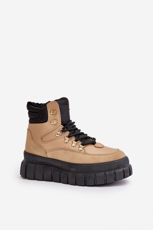 Féminin réchauffer Bottes chaussures avec une plateforme marron Jelenia Féminin réchauffer Bottes chaussures avec une plateforme marron Jelenia