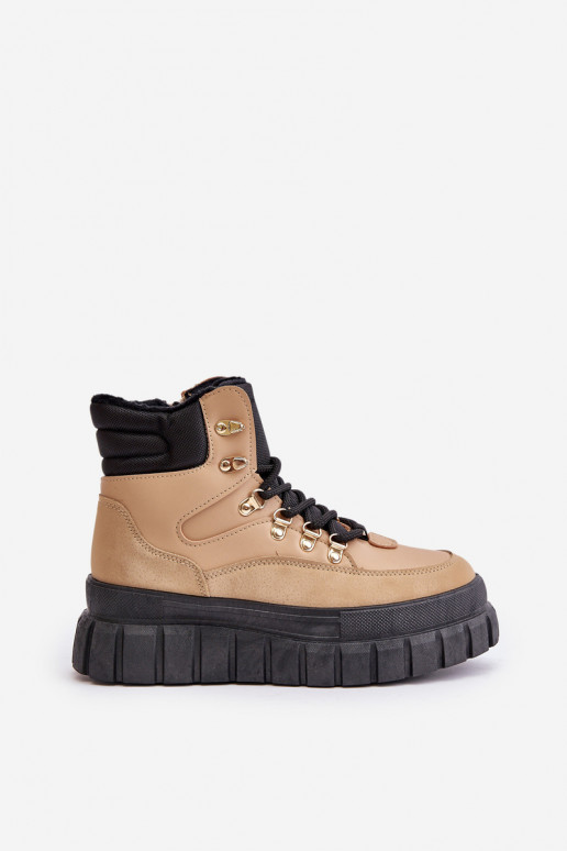Féminin réchauffer Bottes chaussures avec une plateforme marron Jelenia Féminin réchauffer Bottes chaussures avec une plateforme marron Jelenia
