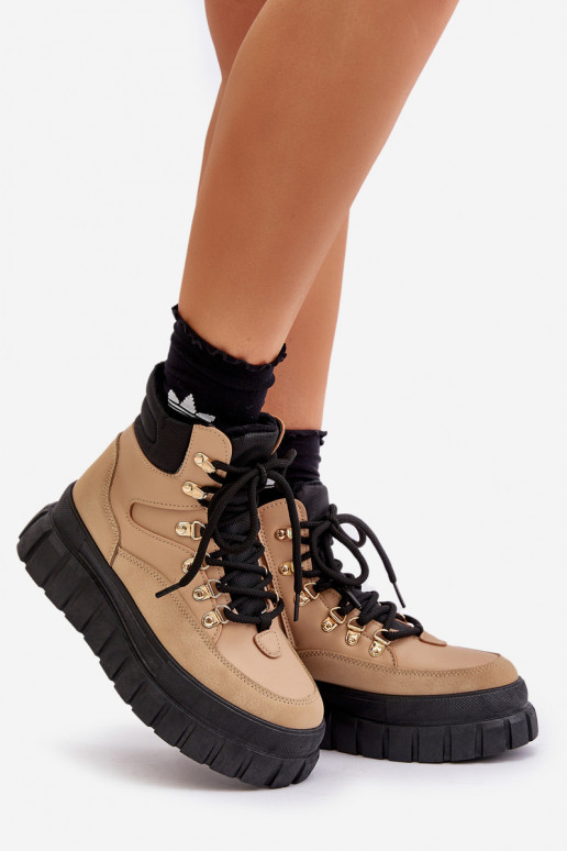 Féminin réchauffer Bottes chaussures avec une plateforme marron Jelenia Féminin réchauffer Bottes chaussures avec une plateforme marron Jelenia