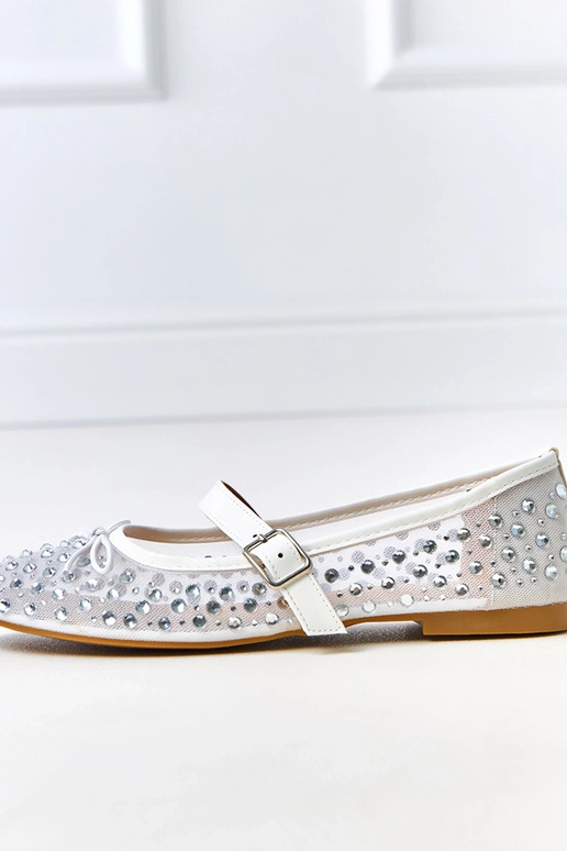 Ballerines blanches en mesh avec...