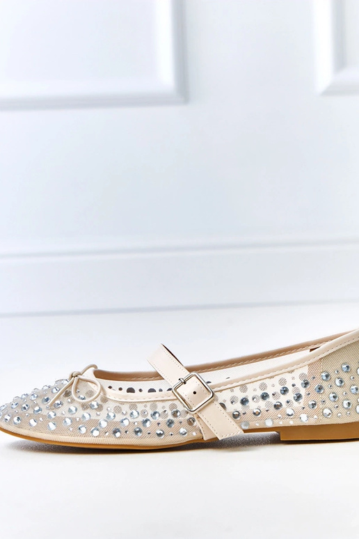 Ballerines beiges en mesh avec...