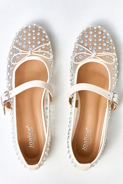 Ballerines beiges en mesh avec...