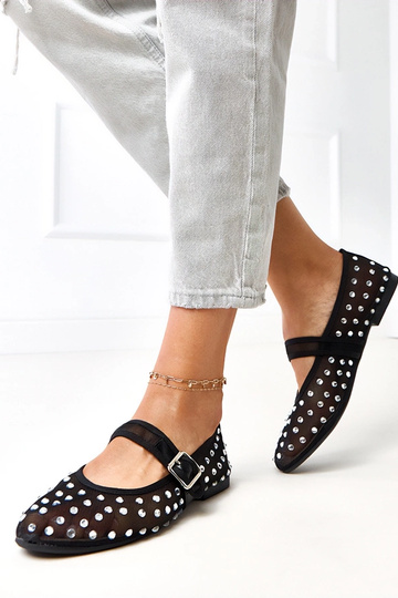 Ballerines noires en mesh avec cristaux Malmo 2