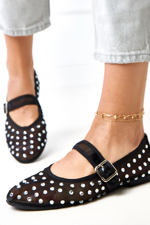 Ballerines noires en mesh avec...