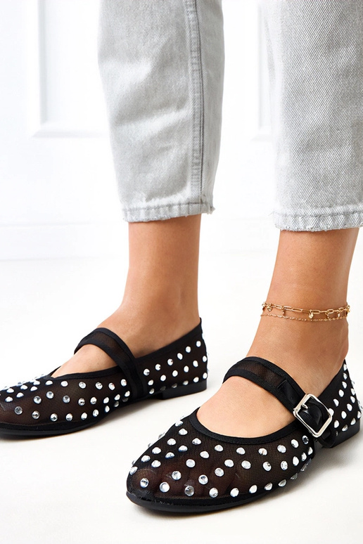 Ballerines noires en mesh avec...