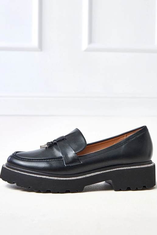 Mocassins noirs ornés de strass Katrena