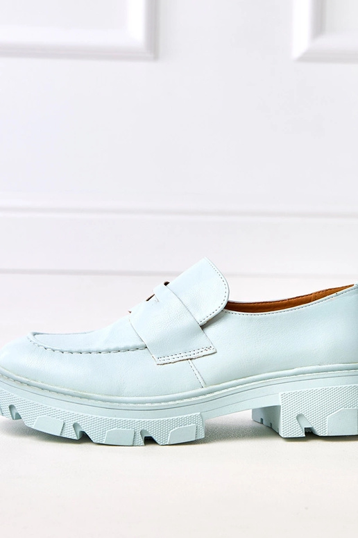 Mocassins bleus pour femmes en simili... Mocassins bleus pour femmes en simili...
