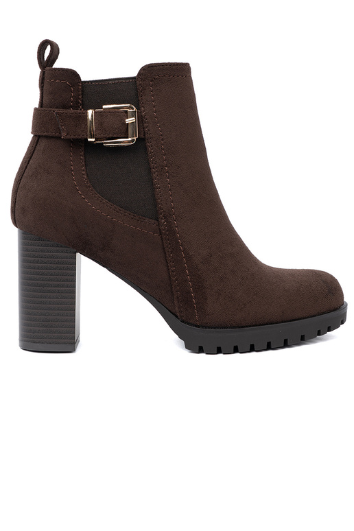 marron foncé bottes avec boucle décorative