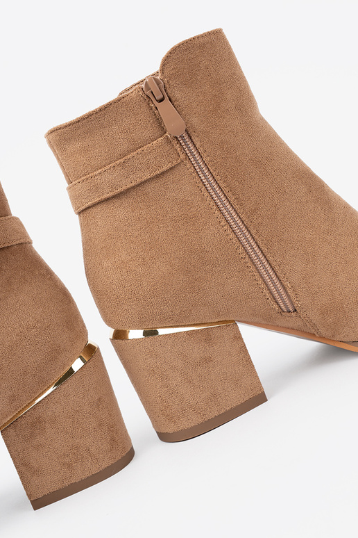 Élégant chaussures À odcieniu brillammentbrunm ze dorém detalem