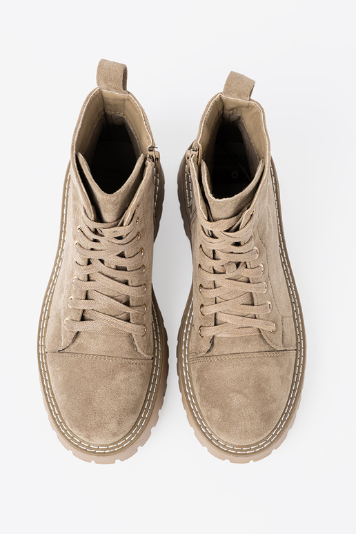 beige bottes d équitation hautes avec le coeur i grubą podeszÀą