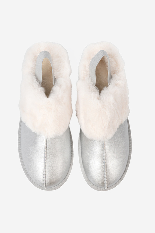 couleur argent Bottes de neige avec un manteau de fourrure i platformą