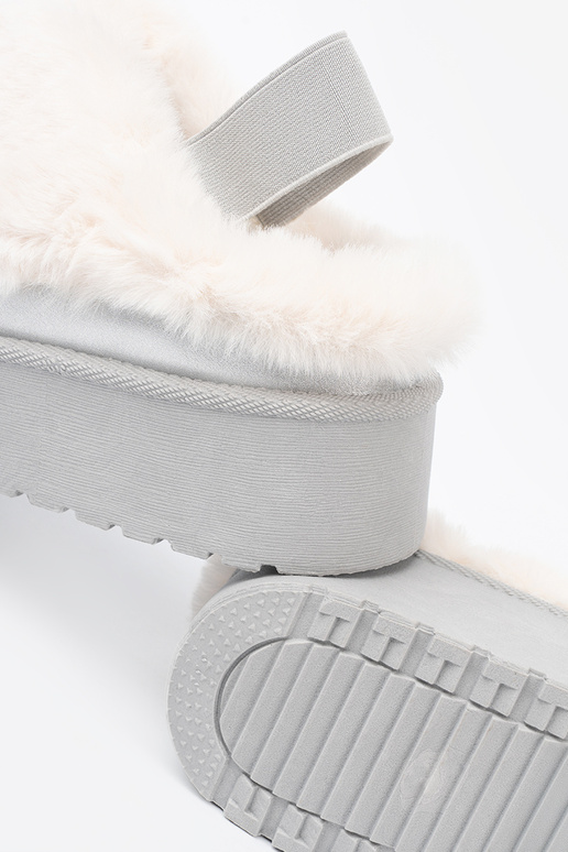 couleur argent Bottes de neige avec un manteau de fourrure i platformą