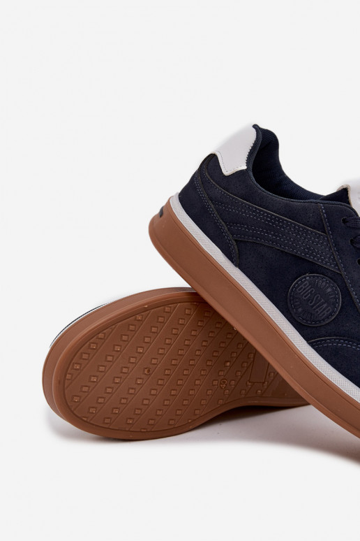 Chaussures modèle baskets Mâle Faible Big Star SS174021 HI-POLY SYSTEM bleu foncé