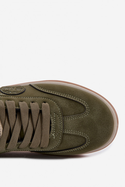 Chaussures modèle baskets Mâle Faible Big Star SS174022 HI-POLY SYSTEM couleur kaki