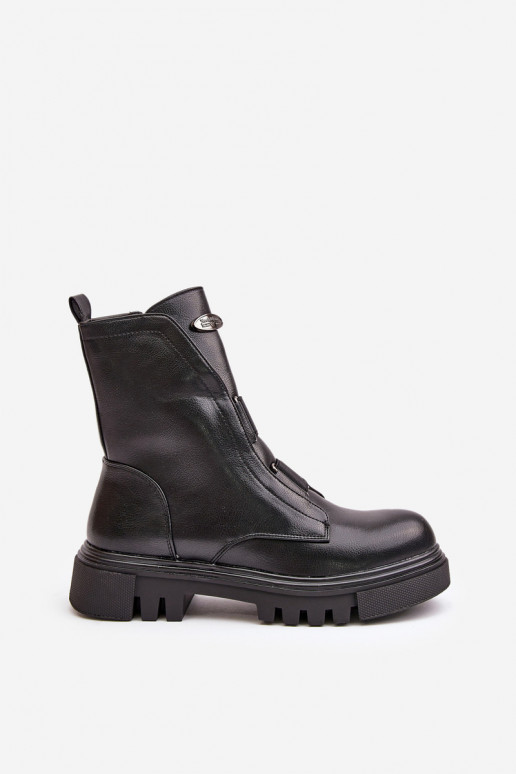 réchauffer Bottines de travail Féminin Au Château Eko Peau couleur noire Il fautilyra