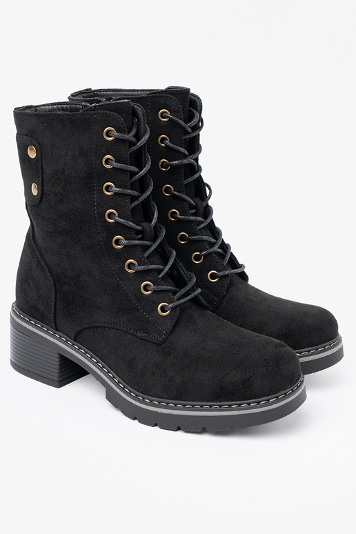 couleur noire lacé bottes d équitation hautes z grubą podeszÀą